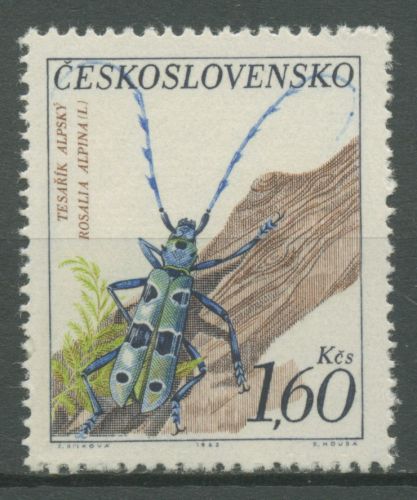 Tschechoslowakei 1962 Tiere Insekten Käfer Alpenbock 1375 postfrisch