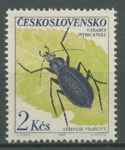 Tschechoslowakei 1962 Tiere Insekten Käfer Blauer Laufkäfer 1376 postfrisch