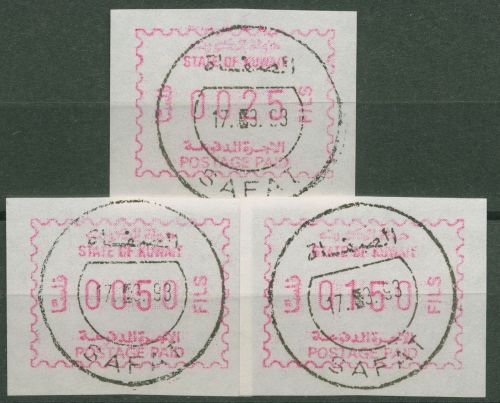 Kuwait Automatenmarken 1984 Freimarke Satz 25/50/150 ATM 1 S gestempelt