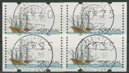 Portugal ATM 1995 Segelschiffe Satz 4 Werte, ATM 10 S1 gestempelt