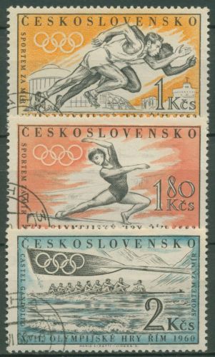 Tschechoslowakei 1960 Olympia Sommerspiele Rom 1206/08 gestempelt