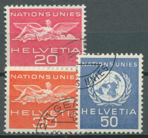 Europ. Amt der Vereinten Nationen (ONU/UNO) 1959 UNO-Emblem 28/30 gestempelt