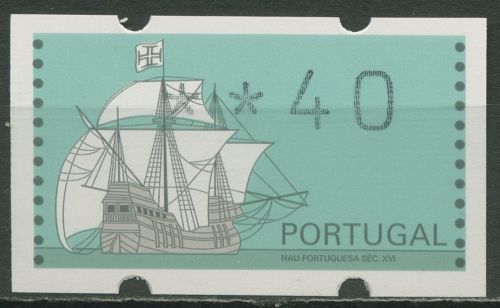 Portugal ATM 1993 Segelschiffe Einzelwert, ATM 7 postfrisch