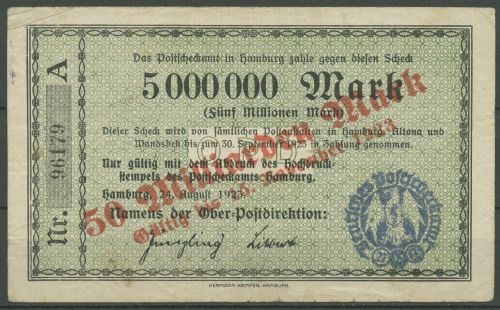 Deutsche Reichspost OPD Hamburg 50 Milliarden Mark 1923, gebraucht (K948)