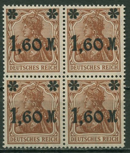 Deutsches Reich 1921 Germania mit Aufdruck 154 I a 4er-Block postfrisch