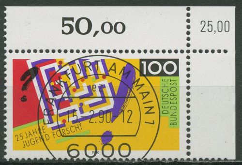 Bund 1990 25 Jahre Wettbewerb: Jugend forscht 1453 KBWZ gestempelt
