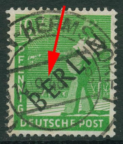 Berlin 1948 24 Pfg. Schwarzaufdruck m. Aufdruckfehler 4 II gestempelt