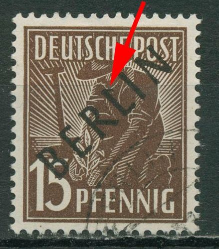 Berlin 1948 30 Pfennig Schwarzaufdruck mit Aufdruckfehler 6 I gestempelt