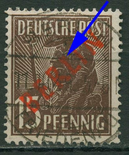 Berlin 1949 Rotaufdruck mit Aufdruckfehler 25 I gestempelt, signiert
