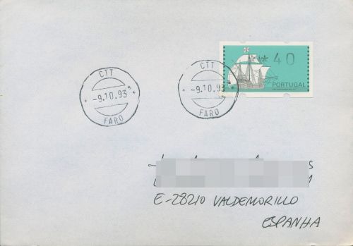 Portugal ATM 1993 Segelschiffe Einzelwert auf Ersttagsbrief, ATM 7 FDC (X80372)