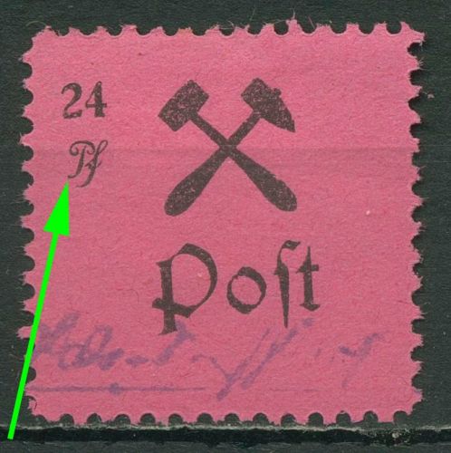 Großräschen 1945 Freimarke mit Plattenfehler 21 A III PF IV mit Falz