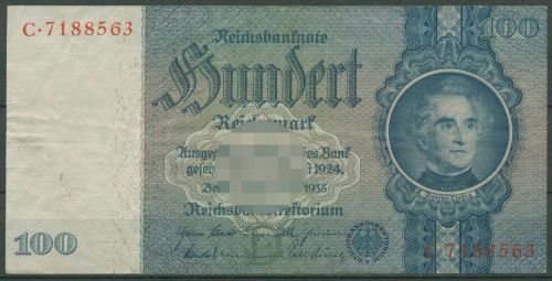 Dt. Reich 100 Reichsmark 1935 Serie D/C, Ro 176 a leicht gebraucht (K982)