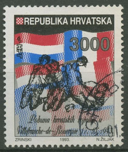 Kroatien 1993 Soldatenaufstand Villefrance-de-Rouergue 258 gestempelt