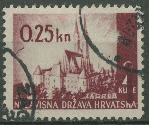 Kroatien 1942 Kathedrale Zagreb 82 gestempelt