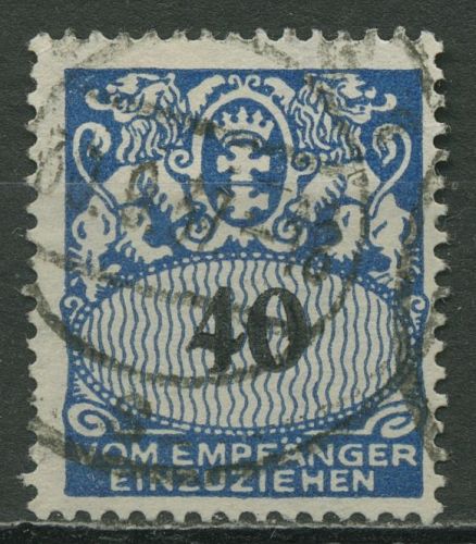 Danzig Portomarke 1923 Großes Staatswappen P 34 gestempelt