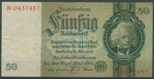 Dt. Reich 50 Reichsmark 1933 Serie Z/R, Ro 175 a leicht gebraucht (K1016)