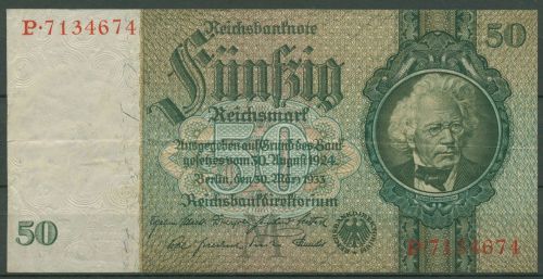 Dt. Reich 50 Reichsmark 1933 Serie M/P, Ro 175 a gebraucht (K1002)