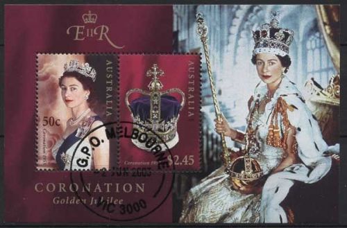 Australien 2003 50 J. Krönung Königin Elisabeth II. Block 48 gestempelt (C24146)