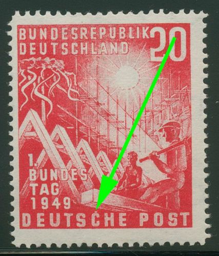 Bund 1949 Eröffnung 1. Bundestag mit Plattenfehler 112 PF ? postfrisch