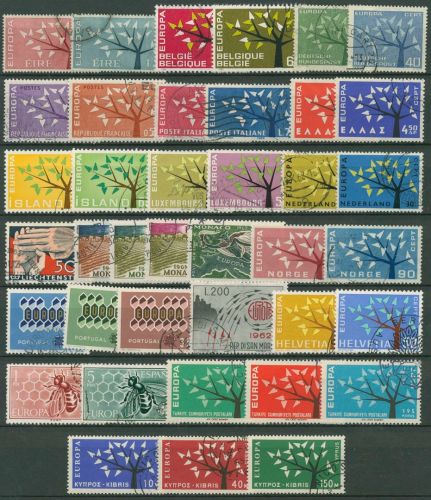 EUROPA CEPT Jahrgang 1962 gestempelt komplett (18 Länder) (SG97667)