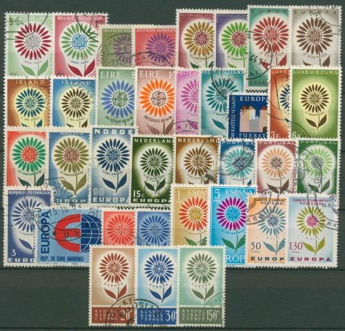 EUROPA CEPT Jahrgang 1964 gestempelt komplett (19 Länder) (SG97671)