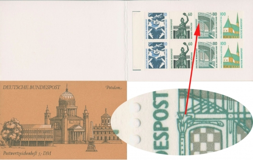 Bund 1991 SWK MH 26 b PF II mit Plattenfehler 1342 IV postfrisch (R13541)