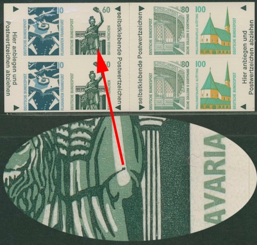 Bund 1991 Markenheftchen Plattenfehler MH 27 I PF VII postfrisch (R13546)