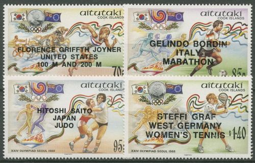 Aitutaki 1988 Olympische Sommerspiele Seoul Medaillengewinner 638/41 postfrisch