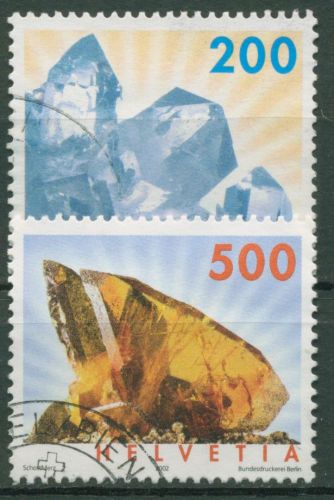 Schweiz 2002 Mineralien Kristall Titanit 1808/09 gestempelt