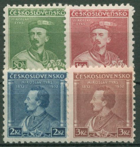 Tschechoslowakei 1932 Turnvereinigung SOKOL Miroslav Tyrs 314/17 mit Falz