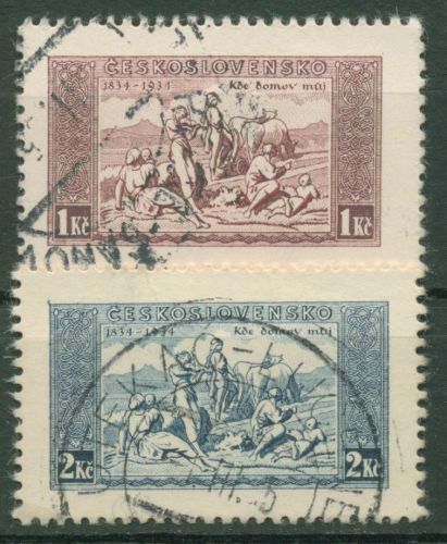 Tschechoslowakei 1934 100 Jahre Nationalhymne 330/31 x gestempelt