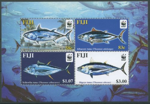 Fidschi 2004 WWF Naturschutz Thunfische Block 45 I postfrisch (C23084)