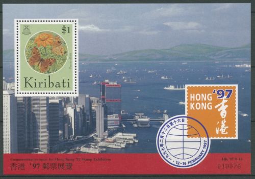 Kiribati 1997 HONG KONG Schmetterlinge Block 30 postfrisch (C24255)