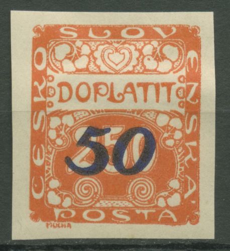 Tschechoslowakei Portomarken 1925 Ziffernzeichnung P 32 mit Falz