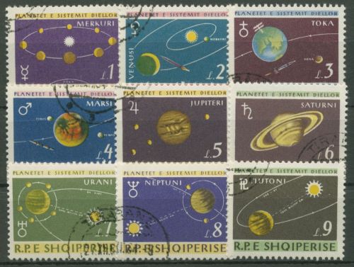 Albanien 1964 Sonnensystem Planeten Umlaufbahnen 892/00 gestempelt