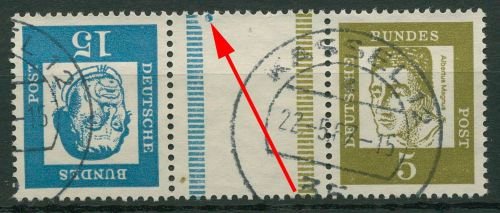 Bund 1963 Albertus/Luther Zusammendruck KZ 2.2 gest. (Zwischensteg mit Punkt)