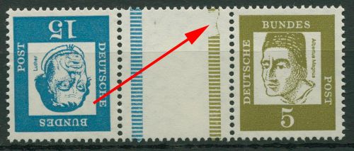 Bund 1963 Albertus/Luther Zusammendruck KZ 2.3 postfrisch (Linie unterbrochen)
