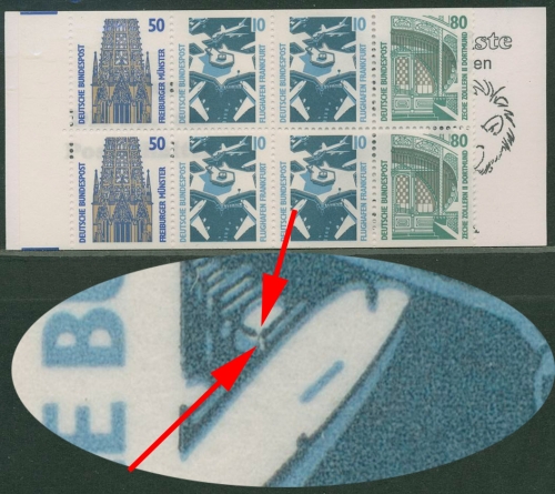 Bund 1995 Markenheftchen mit Plattenfehler MH 29 b PF IX postfrisch (R13578)