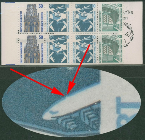 Bund 1995 Markenheftchen mit Plattenfehler MH 29 b PF XVI postfrisch (R13582)