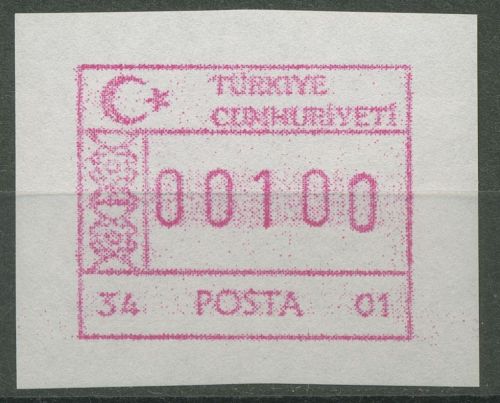 Türkei ATM 1992 Ornamente Automat 34 01 weißes Papier ATM 2.8 XI postfrisch