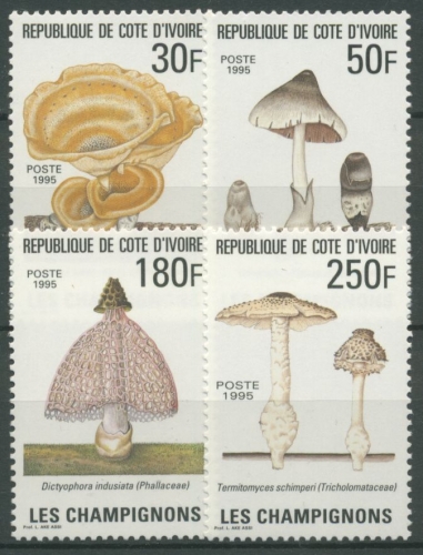 Elfenbeinküste 1995 Pilze 1142/45 postfrisch