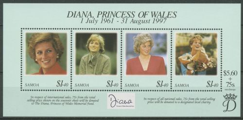 Samoa 1998 Tod von Prinzessin Diana Block 63 postfrisch (C40352)