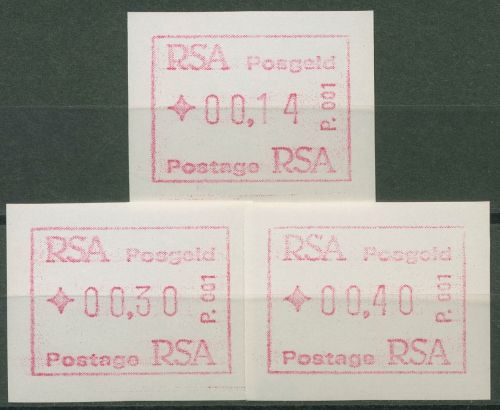 Südafrika ATM 1986 Freimarke Satz 3 Werte ATM 1.2 c S1 postfrisch