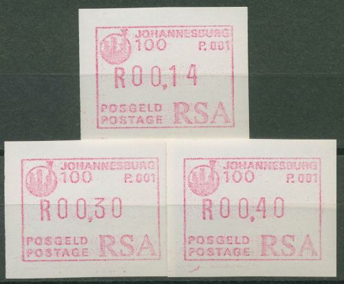 Südafrika ATM 1986 100 J. Johannesburg Satz 3 Werte ATM 2 c S1 postfrisch