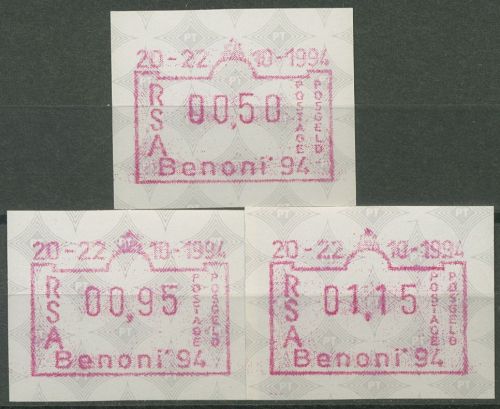 Südafrika ATM 1994 Austellung BENONI '94, Satz 3 Werte ATM 13.1 S1 postfrisch