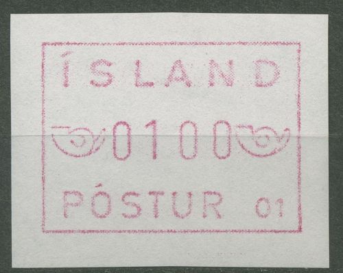 Island ATM 1983 Freimarke Automat 01, weißes Papier, ATM 1.1.2 c XI postfrisch