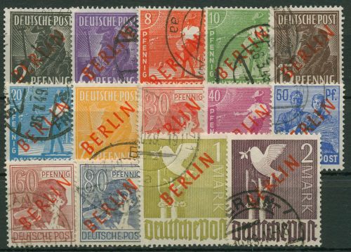 Berlin 1949 Rotaufdruck 21/34 gestempelt geprüft