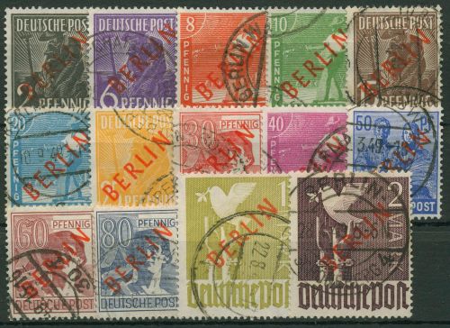 Berlin 1949 Rotaufdruck 21/34 mit BERLIN-Stempel geprüft