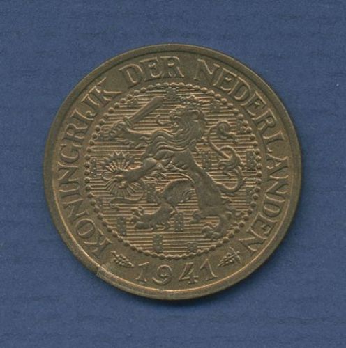 Niederlande 2 1/2 Cents 1941 Wilhelmina I., vz (m6335)
