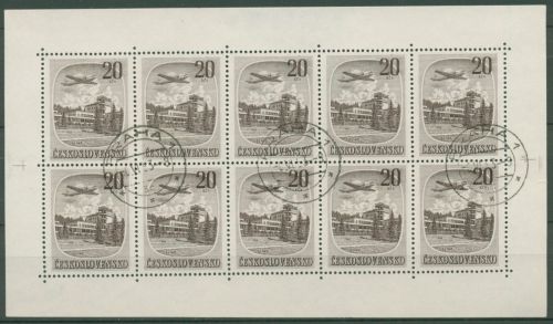 Tschechoslowakei 1951 Bäder Flugzeug Iljuschin Badeort 681 K gestempelt (C62843)